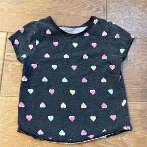 Garanimals girls tee t-shirt size 4T black with hearts